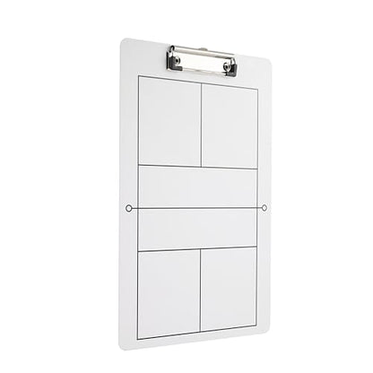 Double-Sided Dry Erase Pickleball Coaching Clipboard, White Board with Court Diagram