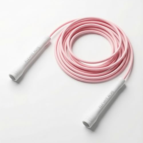 Elevate Rope Jump Rope for Men & Women, 5mm PVC Cable, 10 ft Adjustable - color: Matte Pink