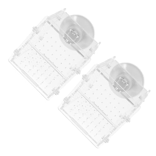 Toddmomy 2pcs Acrylic Fish Breeding Box Isolation Box Fish Separator for Aquarium Hatchery Incubator with Suction Cup for Shrimp Clownfish Guppy