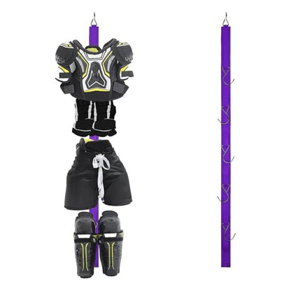 Hockey Hanger Portable Hanging Dryig Rack Hockey Gifts for Home and Outdoor Using in Ice Hockey Skating Football Camping Fishing 5 Hooks (Purple) - color: Purple