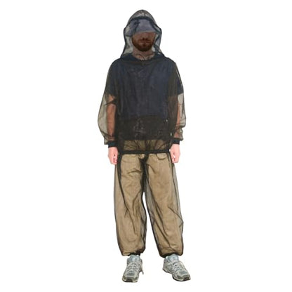 Mosquito Suit - Bug Mesh Pants & Jacket with Hood for Outdoor Protection from Ticks, Bugs, Flies, Gnats, No-See-Ums & Midges - Mosquito Clothing for Men & Women with Carrybag, M Size - style: Medium (Adults)