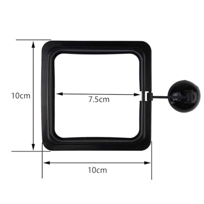 5PCS Fish Feeder Floating Square Suction Cup Feeding Ring Plastic and Rubber 3.15x3.15 Inches for Aquarium Accessories Black