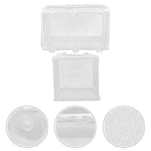2pcs Fish Isolation Network Aquarium Betta Aquarium Skimmer Betta Fish Tank Fish Netting Turtle Tank Fish Mesh Breeder Fish Tank Breeding Pool Pond White Plastic and Gauze