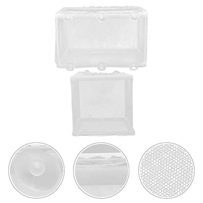 2pcs Fish Isolation Network Aquarium Betta Aquarium Skimmer Betta Fish Tank Fish Netting Turtle Tank Fish Mesh Breeder Fish Tank Breeding Pool Pond White Plastic and Gauze