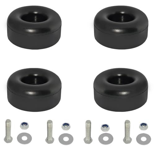 Heavy Duty Rubber Anti Vibration Feet Pads for Generators, Pressure Washers, Air Compressors, Round Rubber Bumper, 1 X 2.5 in Vibration Dampeners with Screw Kits (4 Pack)
