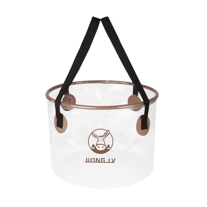 YUEWO Portable Collapsible Bucket with Handle Foldable Wash Basin Multifunctional Water Container Sink for Fishing, Camping, Hiking, Backpacking, Outdoor Survival, Car Washing