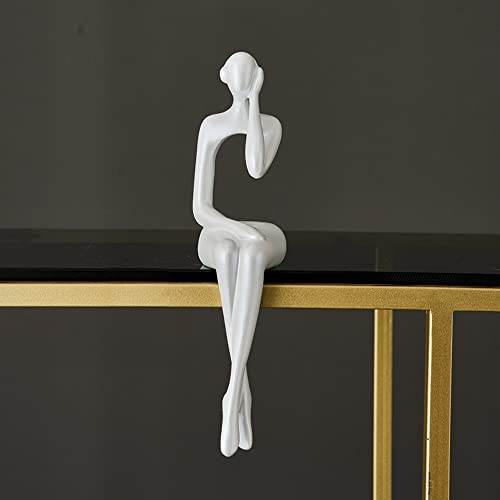XINXUAN White Statue Home Decor - Modern Bookshelf & Desk Decor - 3 Piece Set