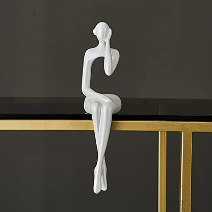 XINXUAN White Statue Home Decor - Modern Bookshelf & Desk Decor - 3 Piece Set