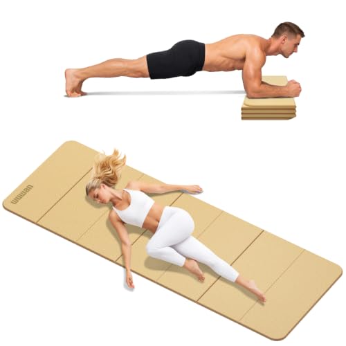 Yoga Mat Thick 10mm, Foldable Yoga Mat 75 x 26 x 0.4 Inches - color: Orange