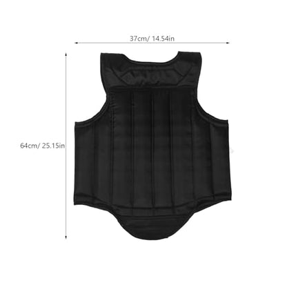 VICASKY Portable Sponge Chest Protector Guard for Men and Women, Black Medium Size Martial Arts Boxing Taekwondo Chest Protective Guard for Sparring and Impact Training