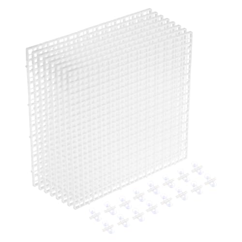 uxcell 8Pcs Aquarium Fish Tank Divider, 12x12 Inch Plastic Egg Crate Light Diffuser Grid Filter Bottom Partition Separator with Sucker Clips and Suction Cups for Aquarium, White - color: White, size: 12x12 Inch