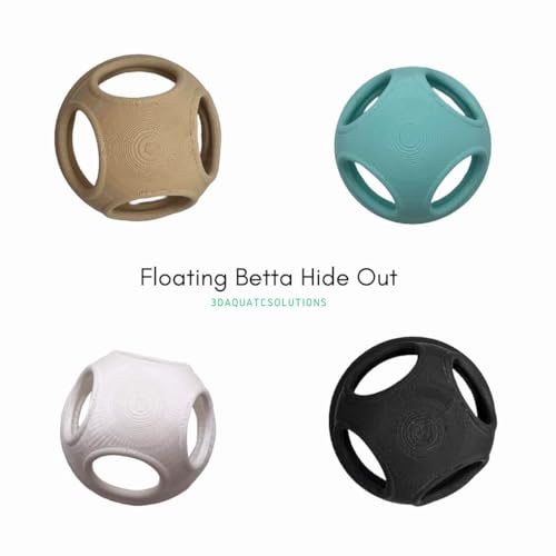 Floating Betta Hide Out, Betta Enrichment Toy. Feeding Ring for Fish & Shrimp, Safe Plastic Aquarium Ornament. (White)