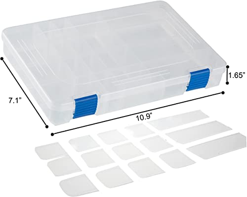Medium Plastic Fishing Tackle Box Storage Organizer Box 3600 with Adjustable dividers Tackle Tray Parts Crafts Case 4 Pack