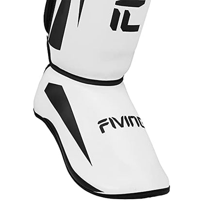 MMA Martial Arts Shin Guards,Muay Thai | Padded, Adjustable, Instep Protection, Muay Thai,Kickboxing,MMA Training, Professional Equipment - color: White, size: Small