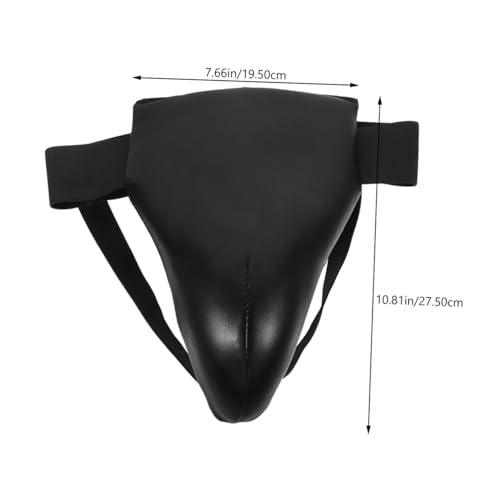 POPETPOP Sports Groin Guard Breathable Integrated Crotch Protector Wear-Resistant Training Groin Guard for Men and Martial Arts Taekwondo MMA Protective Gear Black L