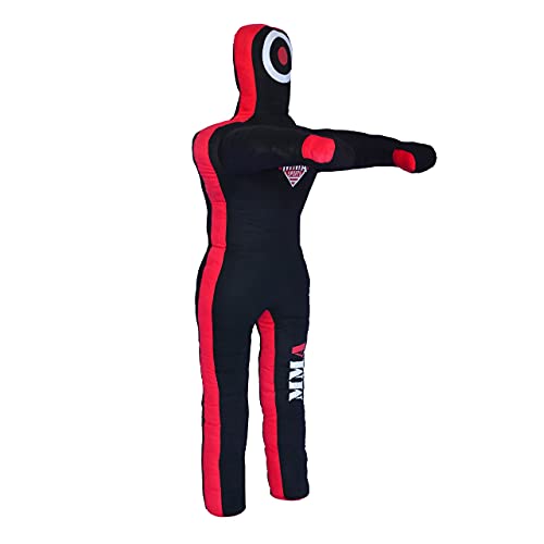 MMA Sports Brazilian JIU Jitsu Grappling Submission Throwing Dummy Punching Heavy Bag Kick Boxing Dummies UNFILLED - color: Black-1, size: 5ft, style: Standing