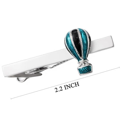 HAWSON 2/2.2 Inch Various Tie Clips for Men Unique, Personalized Novelty Tie Bars Pins Tacks, Funny Theme Wedding Holiday Gifts for Husband Groomsmens - style: Hot Air Balloon