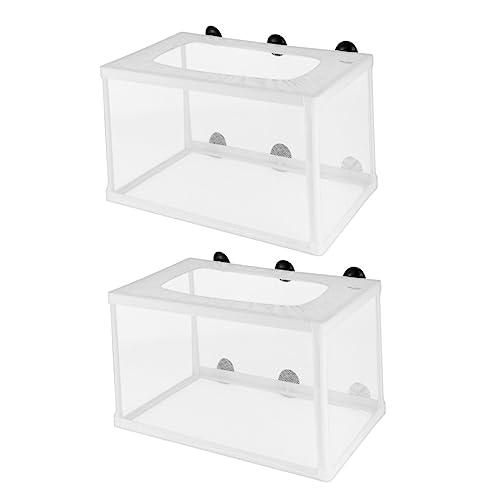 Happyyami 2pcs Fish Breeder Net Cups for Efficient Fish Hatchery Aquarium Isolation Mesh for Breeding and Protecting