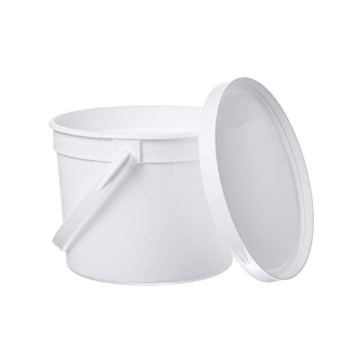 Pail with Handle, Polypropylene, 1.5 Quart, White, 10 Piece - color: White