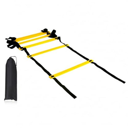 Agility Ladder for Speed Training, Flat-Lay PP Plastic Design with High-Vis Yellow Rungs