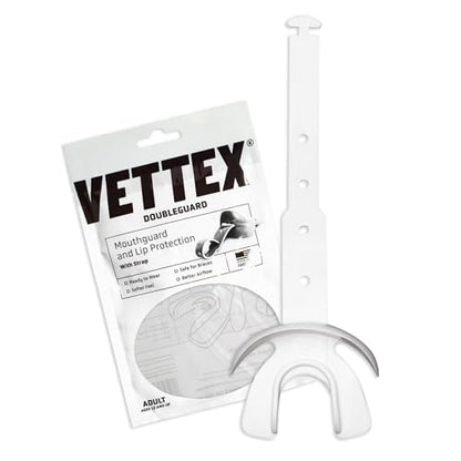 Vettex DoubleGuard Mouth Guard with Lip Protection, White - color: White