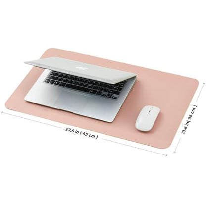 Cork Desk Mat - Small Dual-Sided Desk Pad for Office and Home - Desk Organization and Accessories - Ideal for Large Mouse Pad and Small Desk Mats on Top of Desks(Pink,23.6"x 13.8")