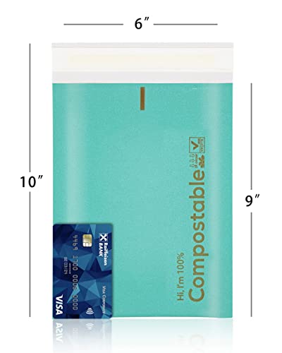 6x10 100% Biodegradable Bubble Mailers,25 Count Teal #0 Compostable Padded Packaging Wrap Envelopes Pouches Eco Friendly Self Seal Bags - color: Teal