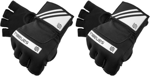Sanabul Gel Boxing Hand Wraps for Men & Women Muay Thai MMA Kickboxing Quick Wraps Boxing Inner Gloves Wrist Knuckle Protection - color: Black/White, size: Large-X-Large (Pack of 2)