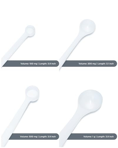 Dosing spoon | milligram measuring spoons set of 7 | exact dosing from 6 mg to 1g | mg measuring spoons for powder