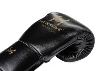 HIT N MOVE All Day Plus Weighted Boxing Gloves Men, Boxing Equipment, Heavy Bag Workout Gloves for Boxing, Training, Kickboxing, Muay Thai, MMA, 24 oz 1.5lbs - style: Lace-up Closure BLACK