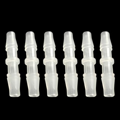 Plastic Hose Barb Fitting 3/16" x 3/16" Pipe Connectors Joint Splicer Mender Adapter Union for Aquarium Household Adapters Fuel Gas Liquid Air (6Pcs)