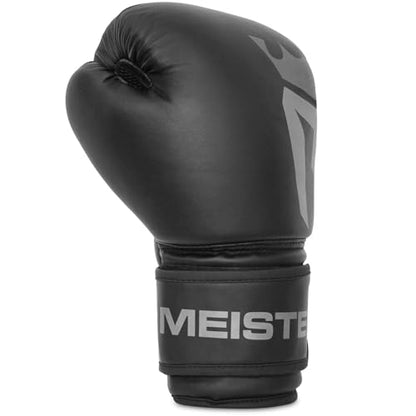 Meister [Critical] Boxing Gloves - Ergonomic High-Density Training Gloves - style: 12 Ounce Gloves - Matte Black