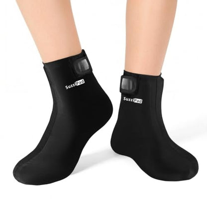 SuzziPad Cold Therapy Socks, Adjustable Ankle Ice Pack Wrap for Chemo, L - size: L