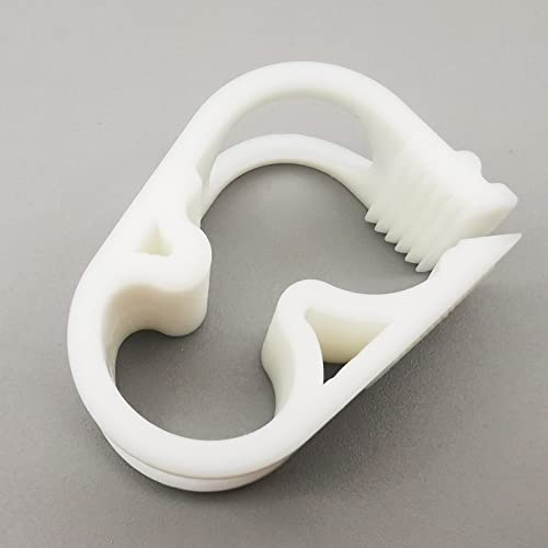 10PCS High Temperature Resistant Plastic Tubing Clamps, 6 Grades Adjustable Hose Flow Control Tube Clip Shut Off Laboratory Pinch Valve, Syphon Pipe Holder, White - size: for tube OD 1/4''-1/2'' (6-12mm)PBT