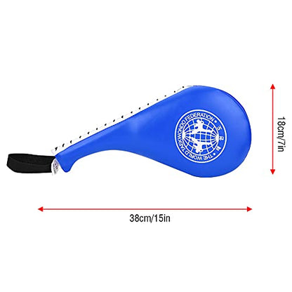 1 Pair Taekwondo Kick Pads, Double Strike Boxing Pads Curved Taekwondo Kick Target Karate Kicking Target Training Equipment Kicking for Youth Adult - color: Blue