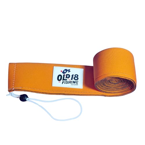 Neoprene Fishing Rod Sleeve - Protective Rod Sock for Fishing Poles 6'-8' - Hook-Resistant Fishing Rod Case for Storage & Transport - Helps Keep Rods Afloat - color: Orange and White, size: 63"