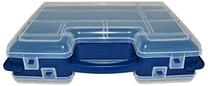 Science Purchase Double Sided Storage Box, 22 Slots (14 Fixed, 6 Adjustable) for Beads, Crafts, Hobby Modeling, Electrical Components, and other Small Parts - Flexible Polypropylene with Handle
