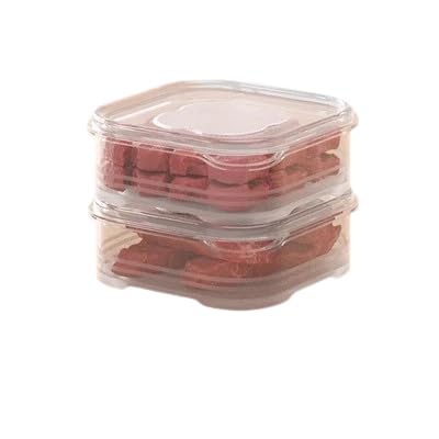 Freezer Organizer Bins, Small Plastic Food Storage Containers with Lids, Stackable Refrigerator Prep Boxes for Portion Control Kitchen Storage (2 PC) - color: 2 PC