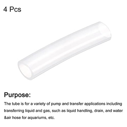 uxcell Pure Silicone Tubing 19mm ID,25mm OD OD Water Air Pump Pipe, 4Pcs 0.33 Ft Transparent Silicone Hose Tubing for Household, Industry, Drinking Water - size: 19mm x 25mm