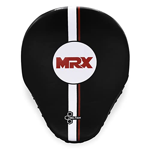 Boxing Pads Curved Boxing Mitts, Leather Adjustable MMA Muay Thai Kickboxing Martial Arts Punching Hand Target Strike Shield - color: Black/White