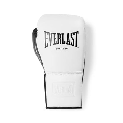 Everlast Powerlock OG Pro Training Boxing Gloves - color: WHT/BLK, size: 16 oz