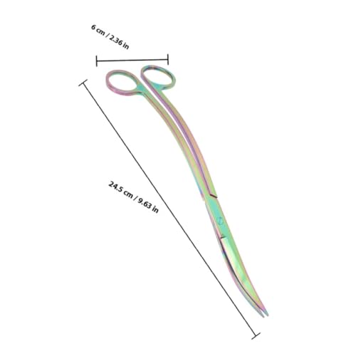 INOOMP Stainless Steel Water Plant Scissors Aquascaping Aquarium Trimming Tool with Colorful Wave Blades for Fish Tank Aquatic Plant Pruning