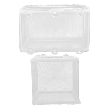 2pcs Fish Isolation Network Aquarium Betta Aquarium Skimmer Betta Fish Tank Fish Netting Turtle Tank Fish Mesh Breeder Fish Tank Breeding Pool Pond White Plastic and Gauze