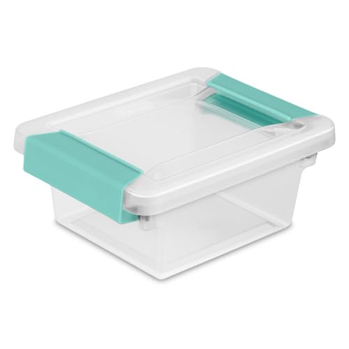 Sterilite 24-Pack Clip Box, Stackable Clear Plastic Bins with Latching Lids, Mini - Writing, Arts or Crafts Supplies Storage Containers for Home, Office, Classroom and Workshop Organization - size: Mini, style: 24 Pack