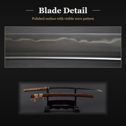 Hand Forged 1045 Heat-Tempered Katana, Full Tang Sword - color: Warrior and Fuji