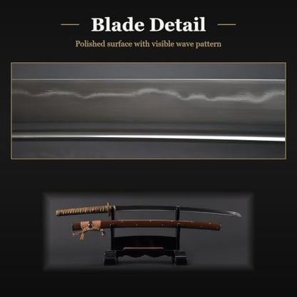 Hand Forged 1045 Heat-Tempered Katana, Full Tang Sword - color: Warrior and Fuji