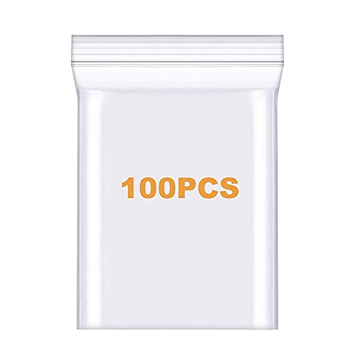 100 Pack 7" x 9" Thick Clear Reclosable Zip Plastic Lock Poly Bags 2.4 Mil Heavy Duty Seal Resealable Zipper Bags For Envelopes Photos Cards