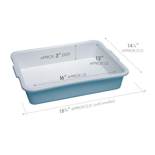 United Scientific™ Polypropylene Multi-Purpose Containment Tray - for Sterilizing and Drying Laboratory Supplies - Polypropylene Rectangular Plastic Tray - 18.375" L x 14.125" W x 3" H, 1 Count