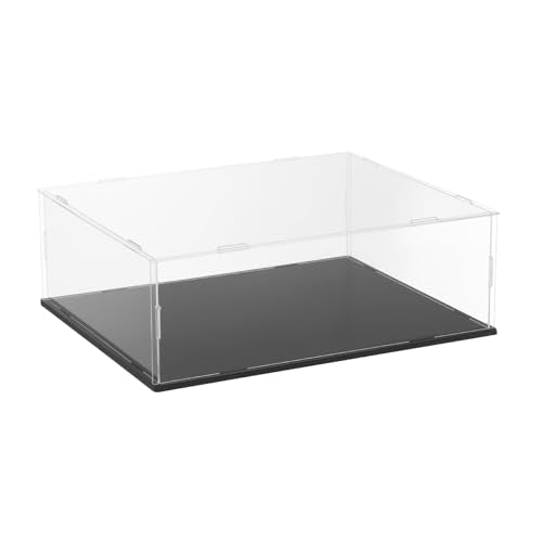 uxcell Acrylic Clear Display Case for Collectibles Self-Assemble Display Boxes with Black Base Dustproof Countertop Storage Box for Collectibles Action Figures, 11.8 x 9.8 x 3.9 Inch - size: 11.8 x 9.8 x 3.9 Inch