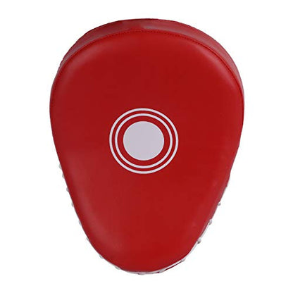Kruzak Plain Punching Focus Mitts, Curved Hook and Jab Mitts for Muay Thai, MMA Training, Focus Pads for Boxing, Martial Arts, and Punching Target - color: Red